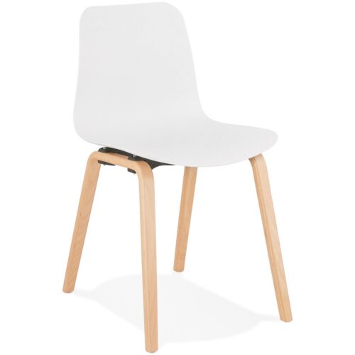 Chaise scandinave blanche PACIFIK – bois naturel