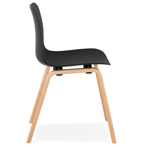 Chaise scandinave noire PACIFIK en bois naturel 2