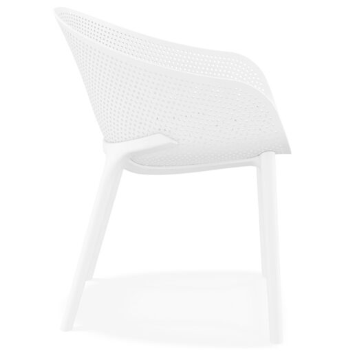 Chaise terrasse blanche perforee LUCKY glam 6 mots 2