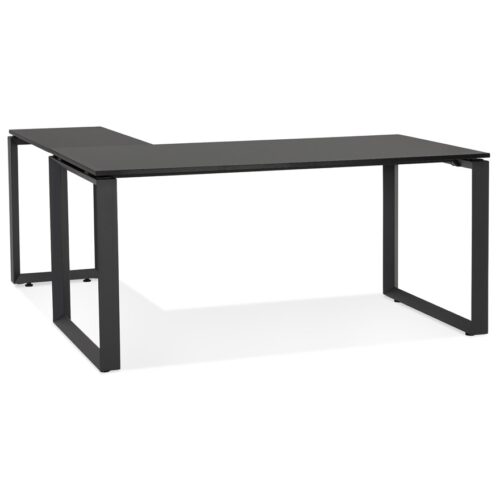 Coin bureau BAKUS design bois/métal noir – 160 cm