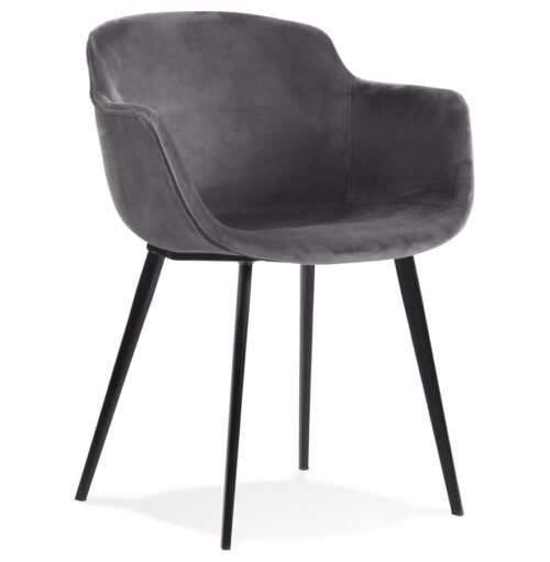 Fauteuil ARMADA velours gris