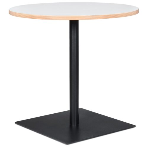 Table FUSION ROUND blanche, Ø 80 cm, pied noir