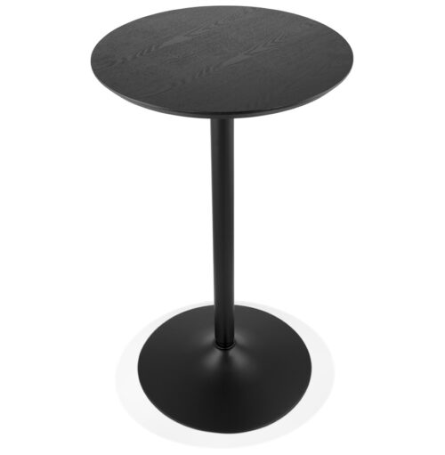 Table TAMAGO ronde haute en bois et metal noir O 60 cm 1