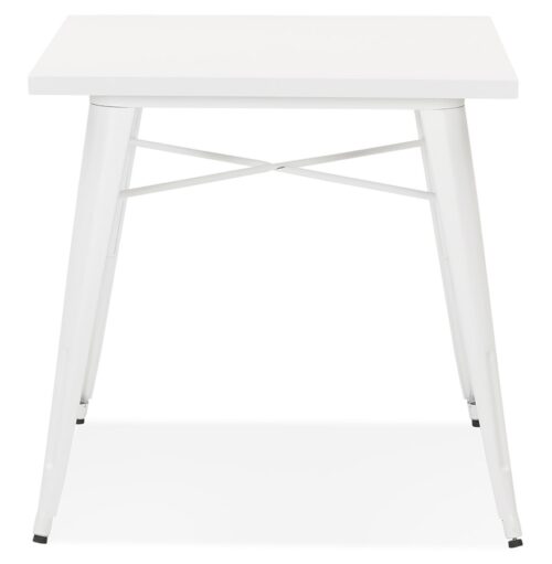 Table a diner LALOU industriel blanche 76x76 cm 1