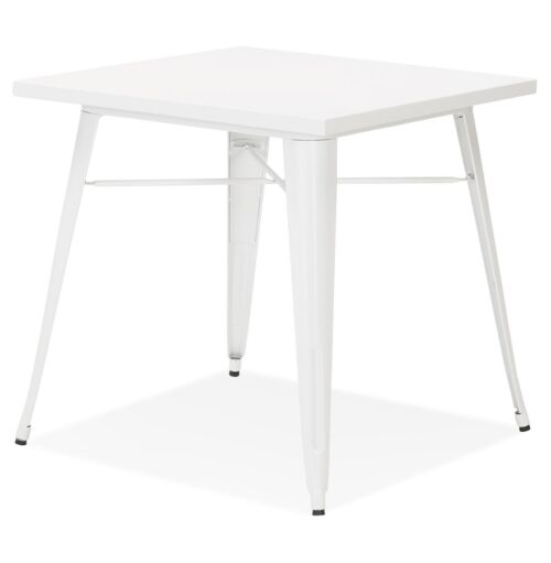 Table a diner LALOU industriel blanche 76x76 cm 2