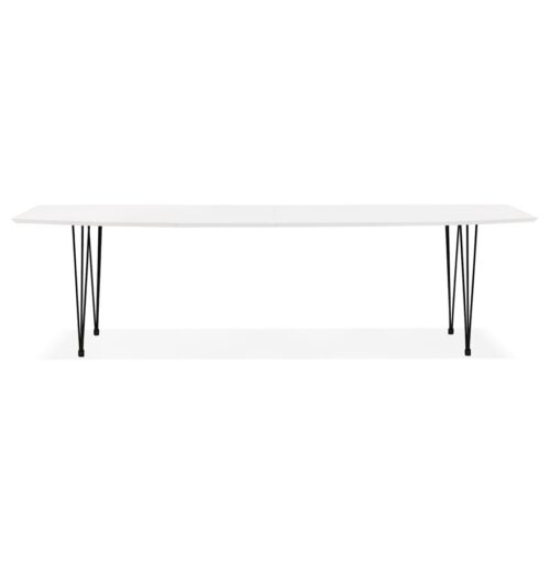 Table a diner extensible HUSKI blanche style industriel 170270x100 cm 1