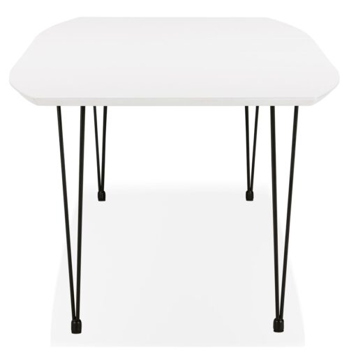 Table a diner extensible HUSKI blanche style industriel 170270x100 cm 2