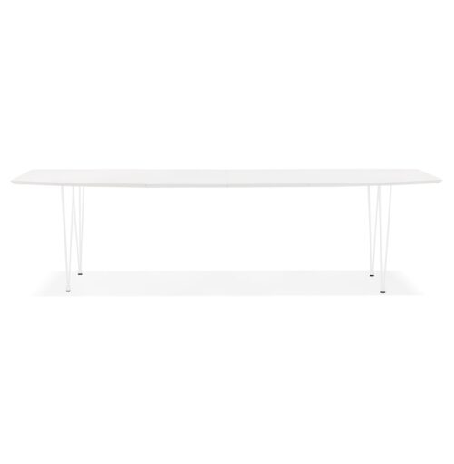 Table a diner extensible blanche HUSKI avec pieds metal 170270x100 cm 1