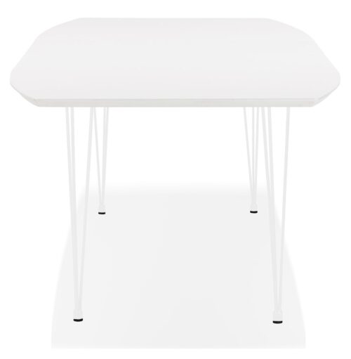 Table a diner extensible blanche HUSKI avec pieds metal 170270x100 cm 2