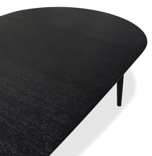 Table a diner ronde extensible ORTENSIA noir 120 220x120 cm 2