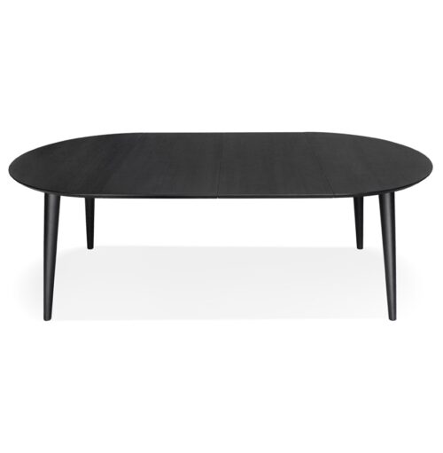 Table à dîner ronde extensible ORTENSIA noir - 120-220x120 cm