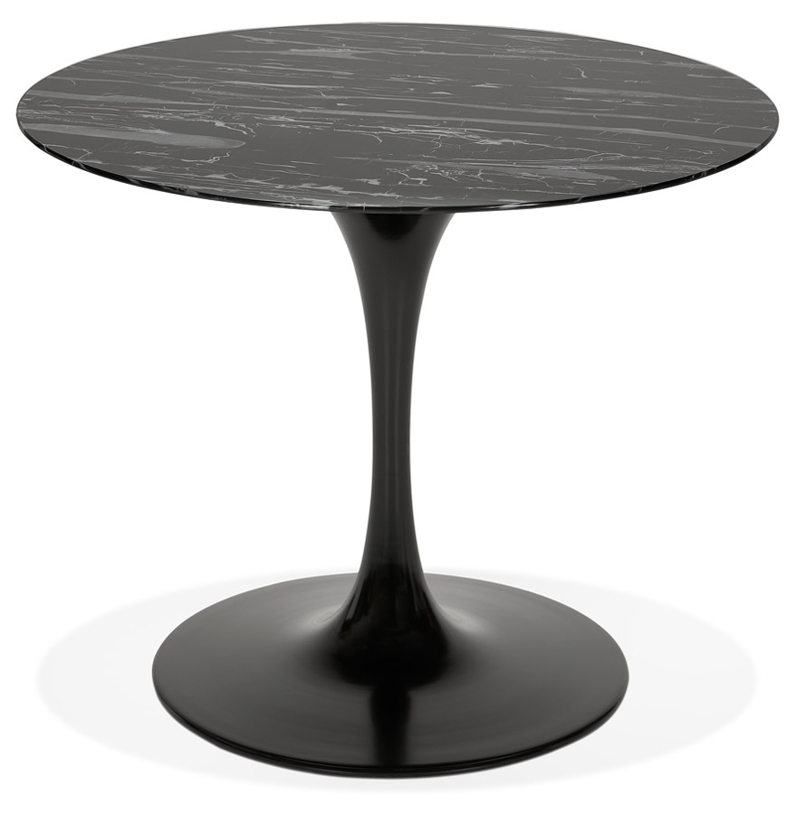 Table à manger GOST ronde verre noir marbré Ø90 cm