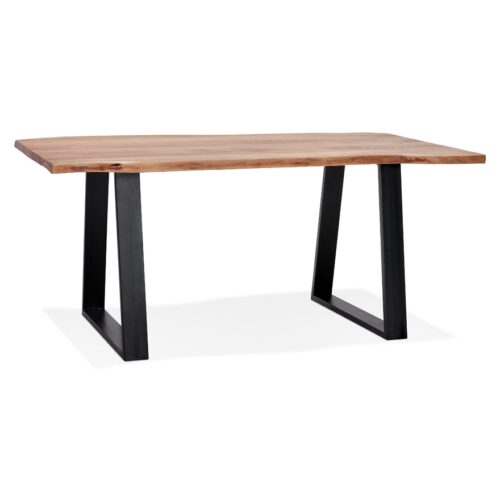 Table à manger RAFA industrielle en bois massif et métal – 160×90 cm