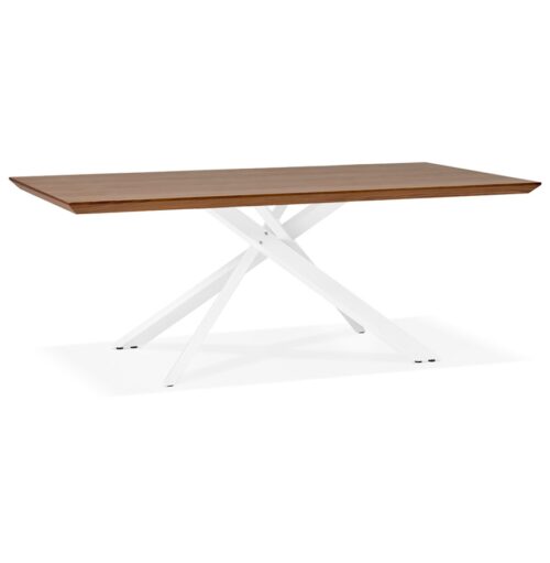 Table a manger WALABY bois Noyer pied x blanc 200x100cm 1