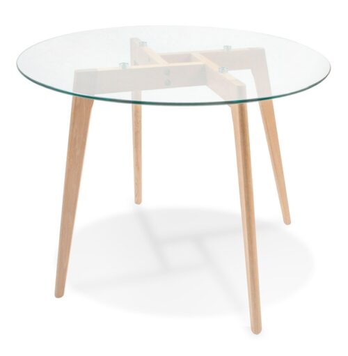 Table a manger ronde en verre ANGELA O 100 cm 2