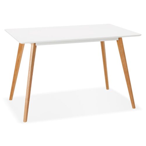 Table blanche MARIUS design scandinave – 120×80 cm