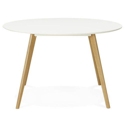 Table cuisine ronde blanche AMY scandinave O 120 cm 1