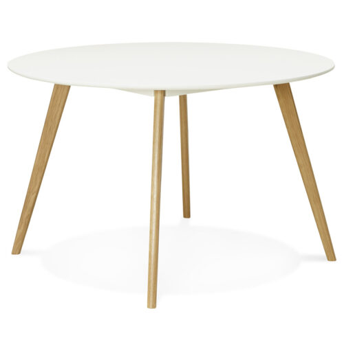 Table cuisine ronde blanche AMY scandinave O 120 cm 2