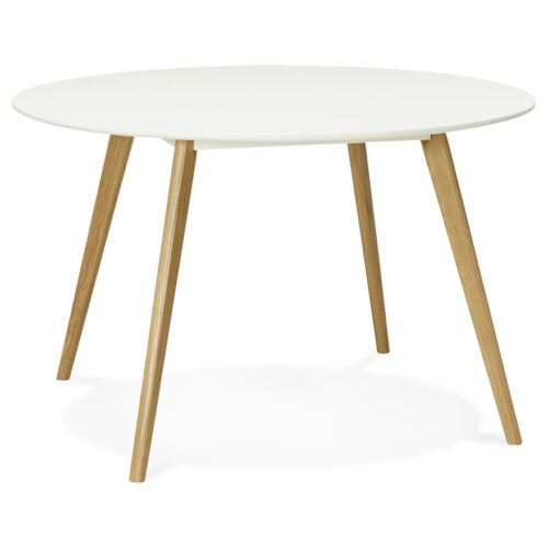 Table cuisine ronde blanche AMY scandinave Ø 120 cm