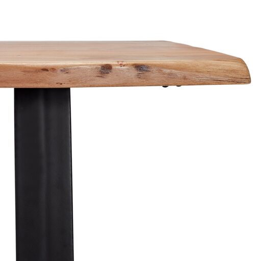 Table de bar haute en bois massif et metal RAFA 160x90 cm 2