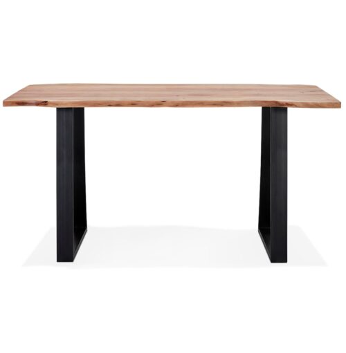 Table de bar haute en bois massif et metal RAFA 200x95 cm 1