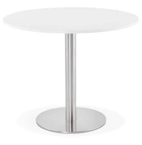 Table de bureaudiner ronde DALLAS blanche O 90 cm 1