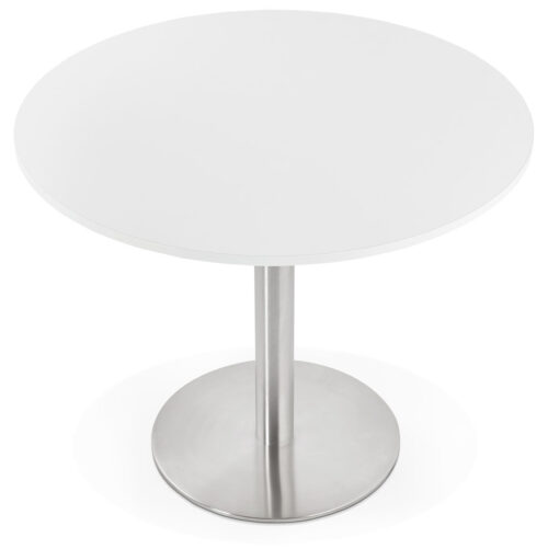 Table de bureaudiner ronde DALLAS blanche O 90 cm 2