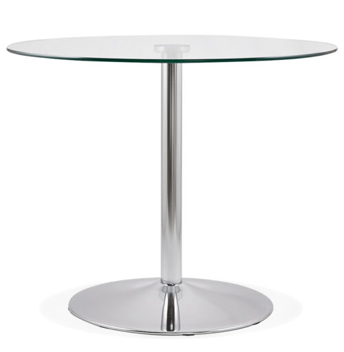 Table de cuisine ronde YOUPI en verre - Ø 90 cm