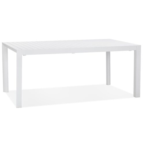 Table de jardin extensible blanche SAMUI en aluminium 180240x100 cm 2