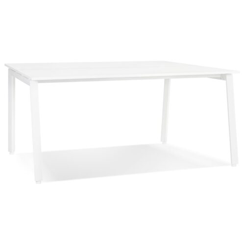 Table de réunion AMADEUS SQUARE blanc – 160×160 cm