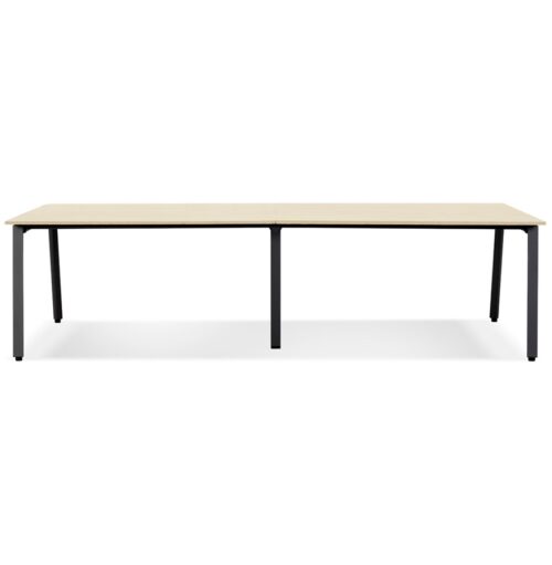 Table de reunion AMADEUS bois naturel et metal noir 280x140 cm 1