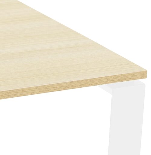 Table de reunion BAKUS SQUARE bois naturel metal blanc 140x140cm 2