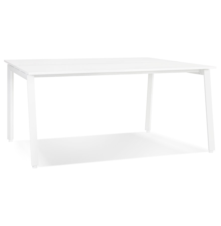 Table de réunion / bench bureau AMADEUS SQUARE blanc 140x140 cm