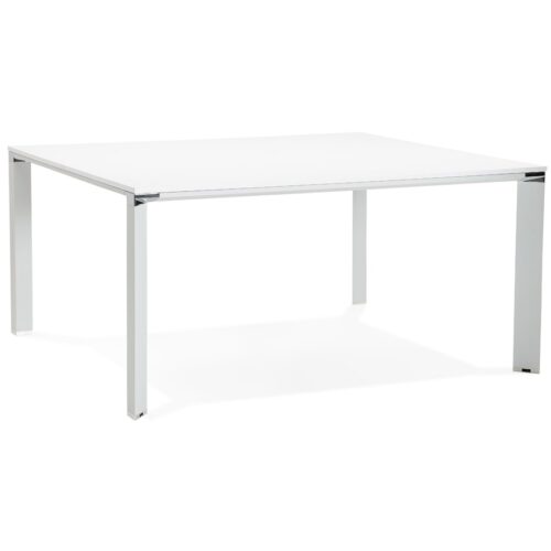 Table de réunion blanche XLINE SQUARE – 160×160 cm