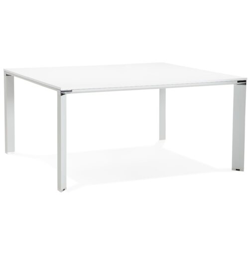 Table de réunion blanche XLINE SQUARE - 160x160 cm