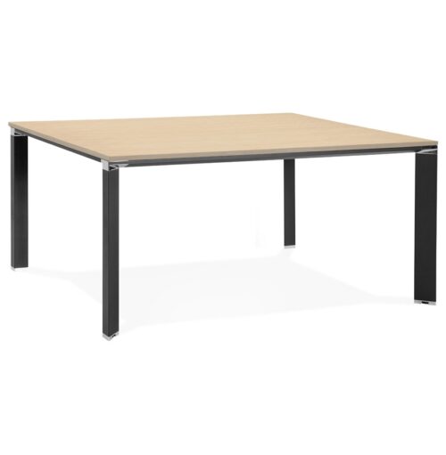 Table de réunion en bois naturel et métal noir - XLINE SQUARE