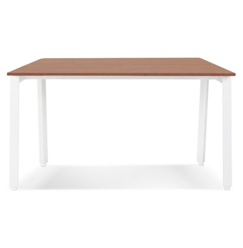 Table de reunionbureau AMADEUS SQUARE bois Noyer et metal blanc 140x140 cm 1