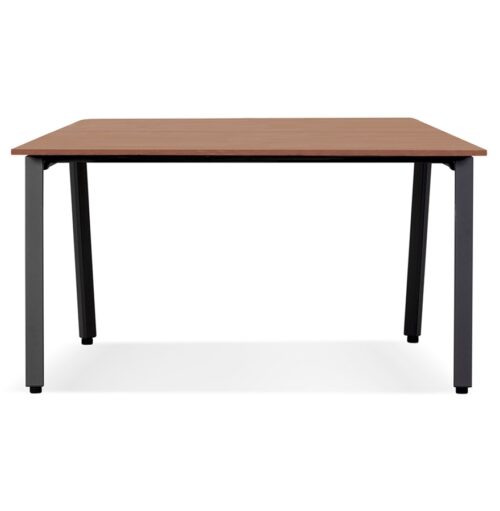 Table de reunionbureau AMADEUS SQUARE bois Noyer metal noir 140x140 cm 1