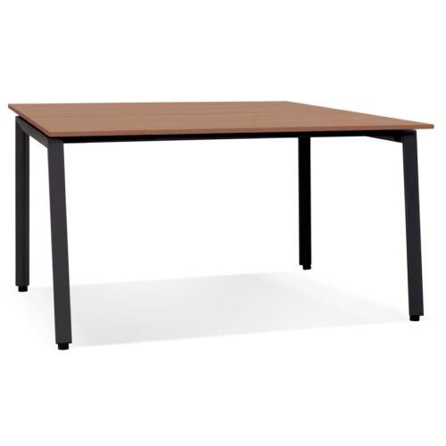 Table de réunion/bureau AMADEUS SQUARE bois Noyer & métal noir 140×140 cm