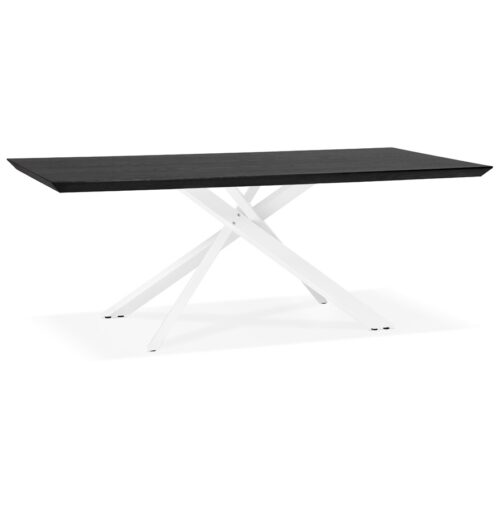 Table de salle a manger design en bois noir WALABY X blanc 200x100 cm 1