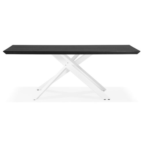 Table de salle a manger design en bois noir WALABY X blanc 200x100 cm 2