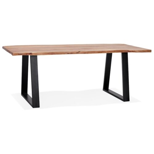 Table de salle à manger industrielle RAFA – Bois massif et métal – 200×95 cm