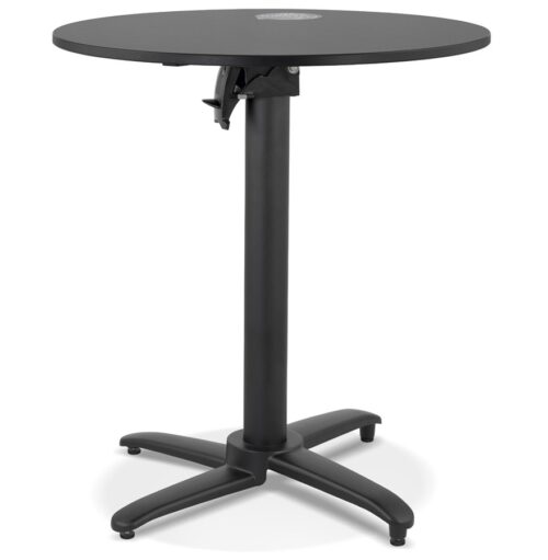 Table de terrasse pliable ronde NOCTALI noire O 68 cm 1