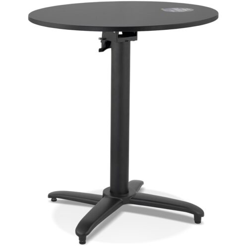 Table de terrasse pliable ronde NOCTALI noire – Ø 68 cm