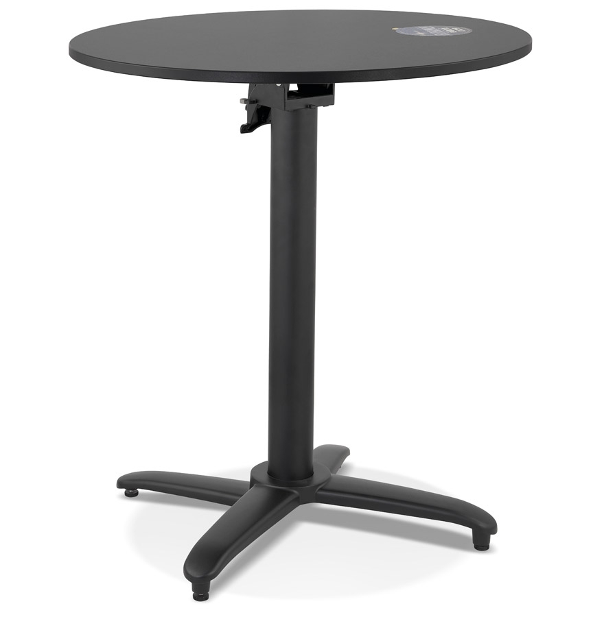 Table de terrasse pliable ronde NOCTALI noire - Ø 68 cm