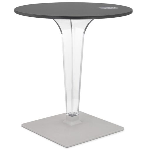 Table de terrasse ronde LIMPID noire polyvalente O 68 cm 1