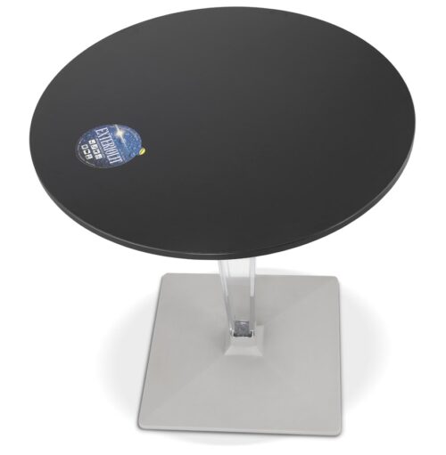 Table de terrasse ronde LIMPID noire polyvalente O 68 cm 2