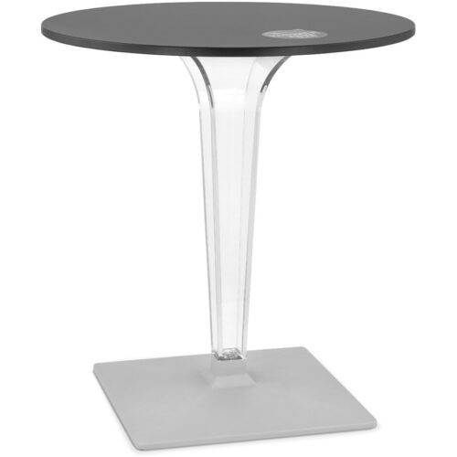 Table de terrasse ronde LIMPID noire polyvalente – Ø 68 cm