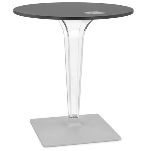 Table de terrasse ronde LIMPID noire polyvalente - Ø 68 cm