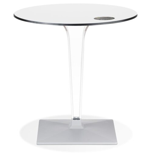 Table de terrasse ronde blanche VOCLUZ intext O 68 cm 1